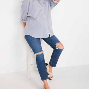 Maternity Full Panel Ripped Boyfriend Jeans